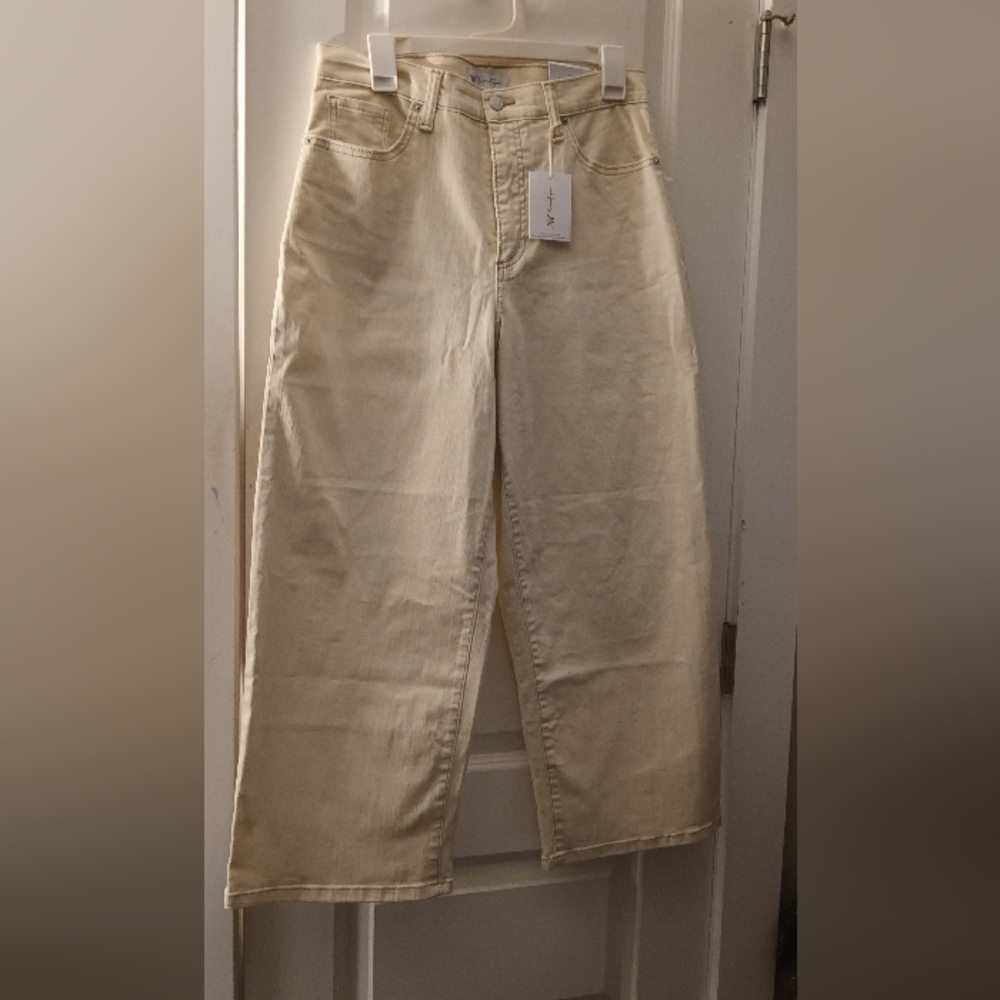 Jessica Simpson Cream Wide Leg Crop Denim
